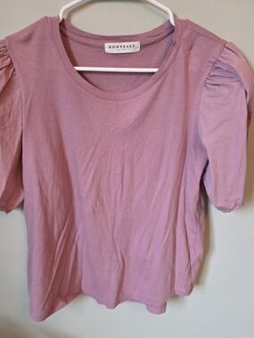 Downeast Pink Puff-Sleeve Women’s Top